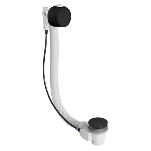 SAPHO POLYSAN MARBLE kád le- és túlfolyó, bovdenes, 775mm, matt fekete (11051B)