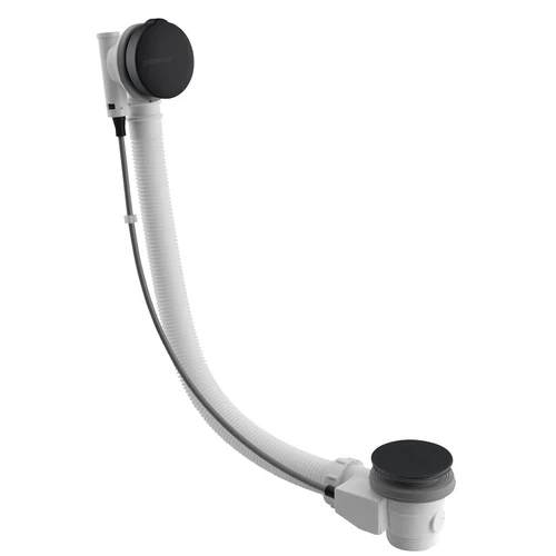 SAPHO POLYSAN kád le- és túlfolyó, automata, 975mm, dugó átm:72mm, matt fekete (71682B)