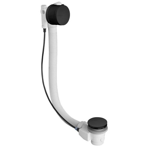 SAPHO POLYSAN kád le- és túlfolyó, kádtöltővel, automata, 575mm, dugó átm:72mm, matt fekete (71684B)