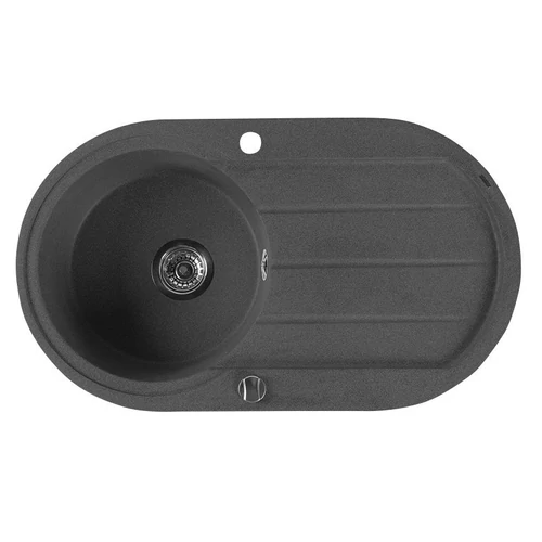 SAPHO Gránit mosogató csepegtető tálcával, 86x50cm, fekete (GR1204)