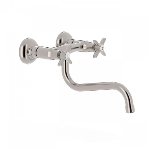 Tres-Clasic két fogantyús fali mosogatócsaptelep acél 24231001AC