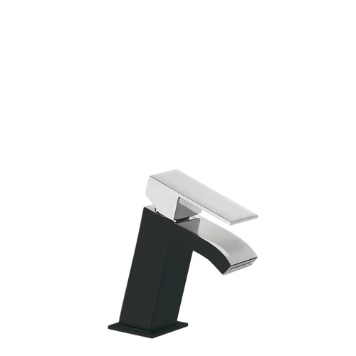 Tres Cuadro Exclusive egykaros döntött mosdócsaptelep cascade kifolyóval fekete-króm 00620101NE