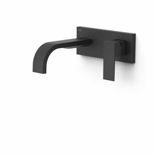 Tres Cuadro Exclusive egykaros fali mosdócsaptelep 180 mm-es kifolyóval matt fekete 00630011NM