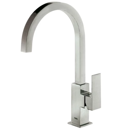 Tres Cuadro Exclusive egykaros íves mosdócsaptelep L méret acél 00660702AC