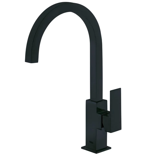 Tres Cuadro Exclusive egykaros íves mosdócsaptelep L méret matt fekete 00660702NM