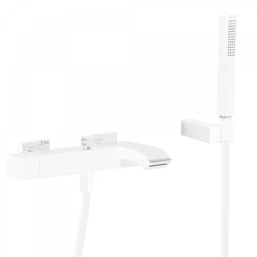 Tres Cuadro Exclusive egykaros falon kívüli kádcsaptelep kézi zuhannyal matt fehér 0071700203BM