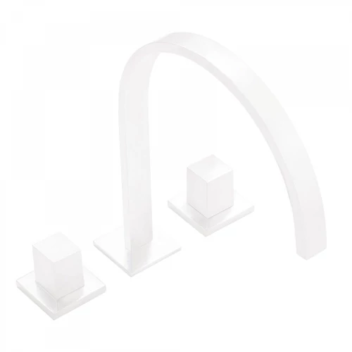 Tres Cuadro Exclusive pultba építhető két fogantyús mosdócsaptelep matt fehér 00810501BM