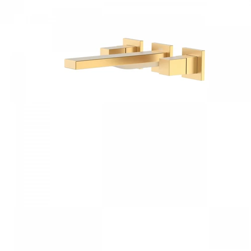 Tres Cuadro Exclusive két fogantyús fali mosdócsaptelep 180 mm-es kifolyóval matt arany 00815301OM