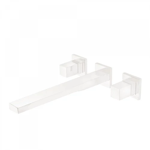 Tres Cuadro Exclusive két fogantyús fali mosdócsaptelep 240 mm-es kifolyóval matt fehér 00815401BM