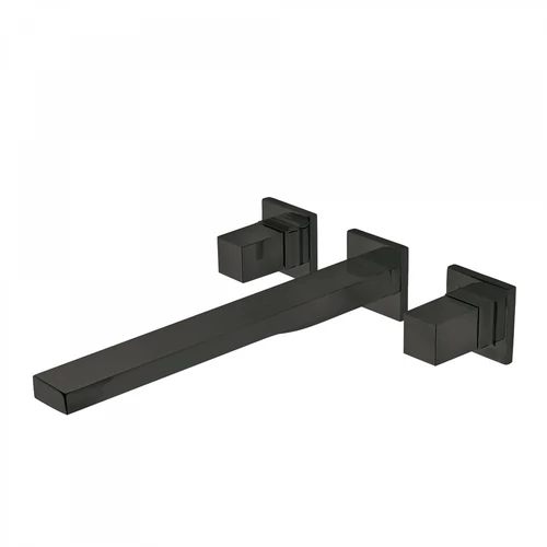 Tres Cuadro Exclusive két fogantyús fali mosdócsaptelep 240 mm-es kifolyóval matt fekete 00815401NM