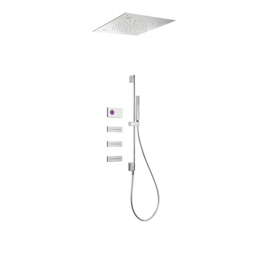 Tres Shower Technology falba építhető elektronikus termosztátos zuhanyrendszer CHROMOTHERAPY 09286309