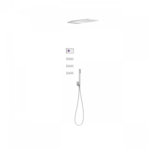 Tres Shower Technology falba építhető elektronikus termosztátos zuhanyrendszer matt fehér 09286314BM