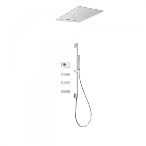 Tres Shower Technology falba építhető elektronikus termosztátos zuhanyrendszer CHROMOTHERAPY 09286401