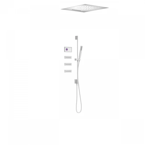 Tres Shower Technology falba építhető elektronikus termosztátos zuhanyrendszer matt fehér 09286403BM