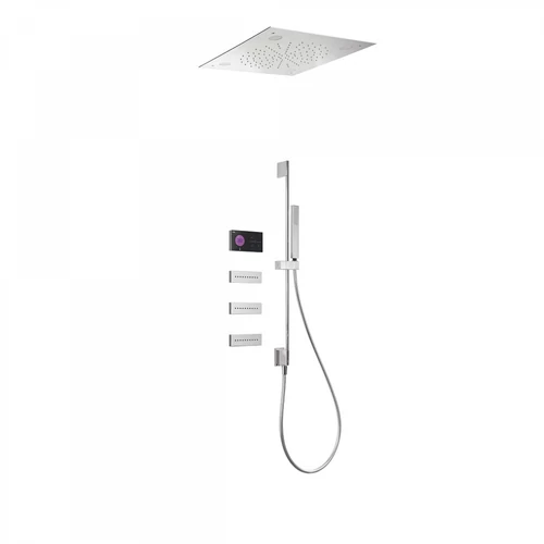 Tres Shower Technology falba építhető elektronikus termosztátos zuhanyrendszer CHROMOTHERAPY 09288309