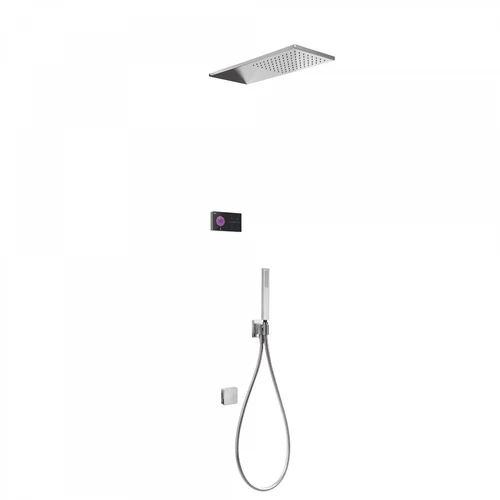 Tres Shower Technology falba építhető elektronikus termosztátos zuhanyrendszer kádbeömlővel 09288318