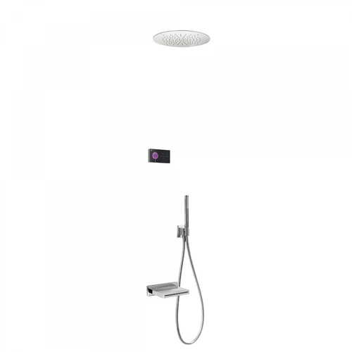 Tres Shower Technology falba építhető elektronikus termosztátos zuhanyrendszer kádkifolyóval 09288320