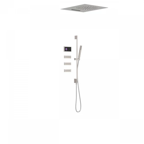 Tres Shower Technology falba építhető elektronikus termosztátos zuhanyrendszer acél 09288403AC