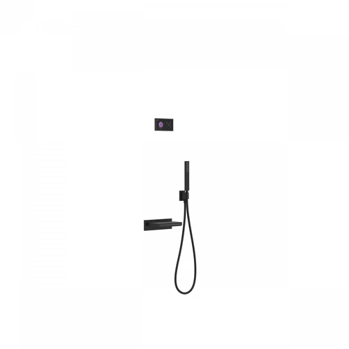 Tres Shower Technology falba építhető elektronikus termosztátos zuhanyszett kádkifolyóval matt fekete 09288553NM