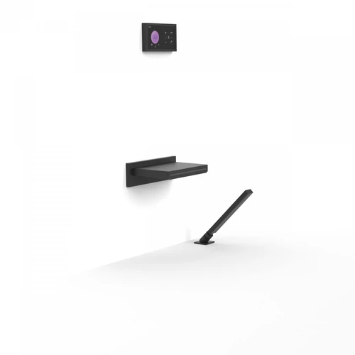 Tres Shower Technology falba építhető elektronikus termosztátos kádszett matt fekete 09288570NM