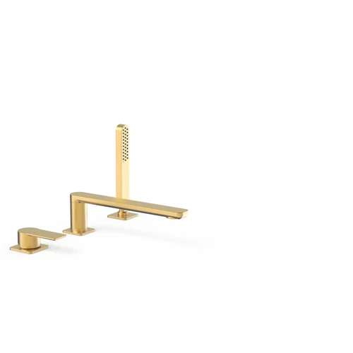 Tres Loft Colors kádperembe építhető csaptelep kézi zuhannyal 220 mm-es kifolyóval, matt arany 20016201OM