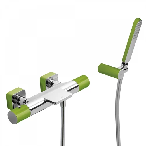 Tres Loft Colors termosztátos fali kádcsaptelep zöld-króm 20017409VE