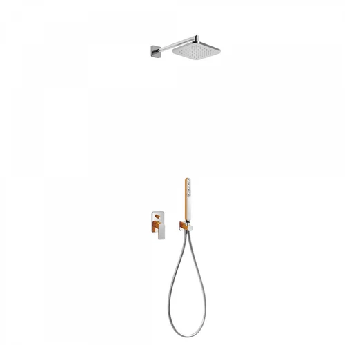 Tres Loft Colors egykaros falba építhető zuhanyrendszer narancs-króm 20018002NA