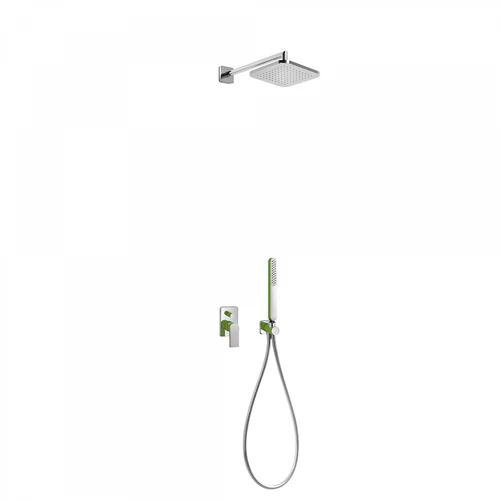 Tres Loft Colors egykaros falba építhető zuhanyrendszer zöld-króm 20018002VE