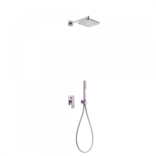 Tres Loft Colors egykaros falba építhető zuhanyrendszer lila-króm 20018002VI