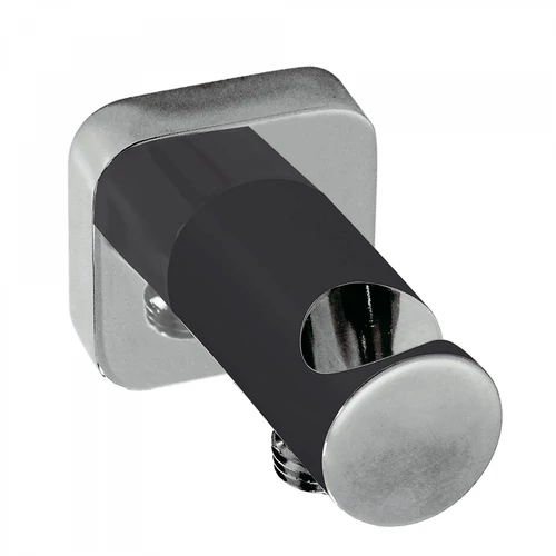 Tres kézi zuhany fali tartó vízbemenettel és visszacsapó szeleppel fekete-króm 20018201NE