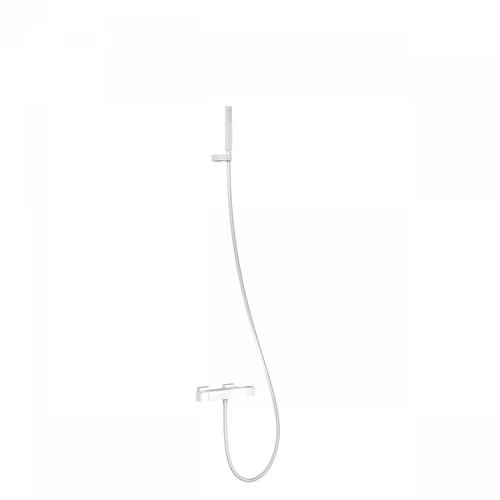 Tres Slim Exclusive termosztátos fali kádcsaptelep kézi zuhannyal matt fehér 20217409BM