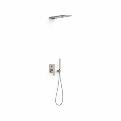 Tres Slim Exclusive falba építhető 2 utas, egykaros keverőcsaptelep zuhanyszettel rozsdamentes acél 20228005AC