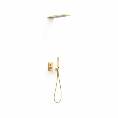 Tres Slim Exclusive falba építhető 2 utas, egykaros keverőcsaptelep zuhanyszettel matt arany 20228005OM