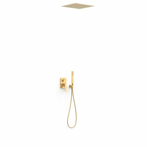 Tres Slim Exclusive falba építhető 2 utas, egykaros keverőcsaptelep zuhanyszettel matt arany 20228006OM