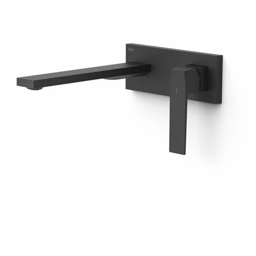 Tres Slim Exclusive egykaros fali mosdócsaptelep 240 mm-es kifolyóval matt fekete 20230012NM