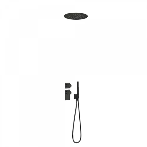 Tres Projekt-Tres falba építhető termosztátos zuhanyrendszer matt fekete 20635204NM