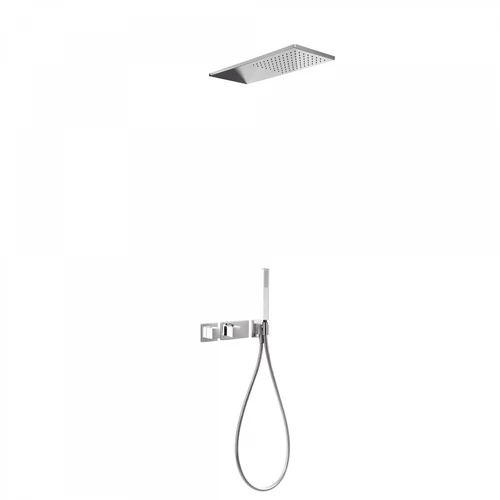 Tres Slim/Cuadro Exclusive falba építhető termosztátos zuhanyrendszer fehér-króm 20725202BL