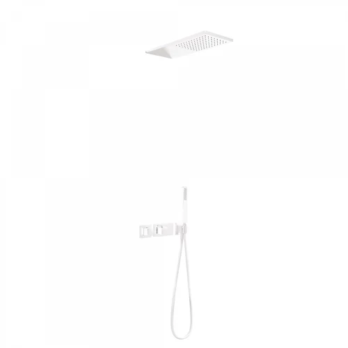 Tres Slim/Cuadro Exclusive falba építhető termosztátos zuhanyrendszer matt fehér 20725202BM