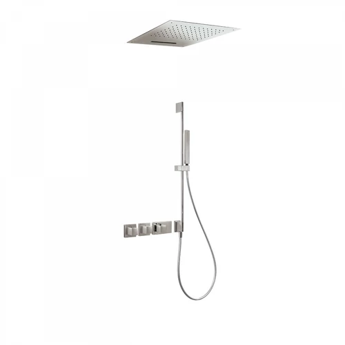 Tres Block-System beépíthető 3 utas termosztátos zuhanyrendszer acél 20725311AC