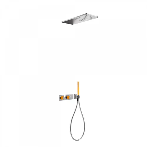 Tres Loft Colors termosztátos falba építhető zuhanyrendszer narancs-króm 20735202NA