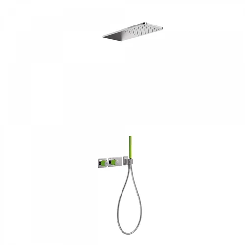 Tres Loft Colors termosztátos falba építhető zuhanyrendszer zöld-króm 20735202VE