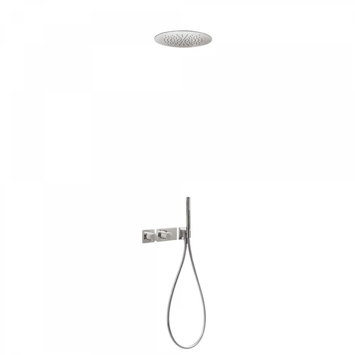 Tres Block-System beépíthető termosztátos zuhanyrendszer acél 20735204AC