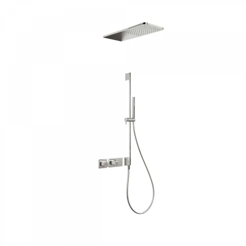 Tres Block-System beépíthető termosztátos zuhanyrendszer acél 20735210AC