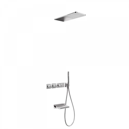 Tres Block-System beépíthető 3 utas termosztátos zuhanyrendszer kádtöltővel 20735305