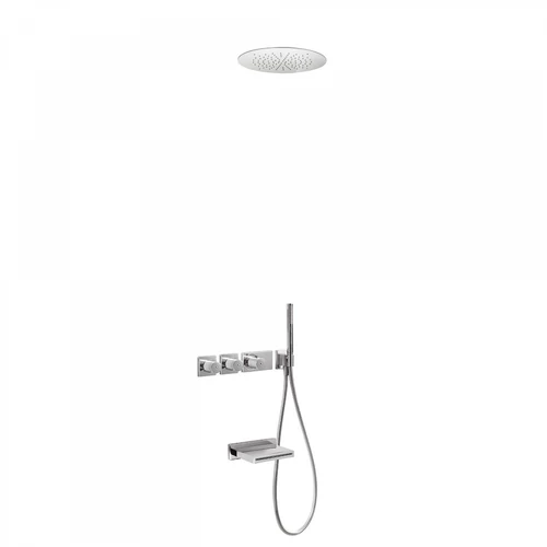 Tres Block-System beépíthető 3 utas termosztátos zuhanyrendszer kádtöltővel 20735306