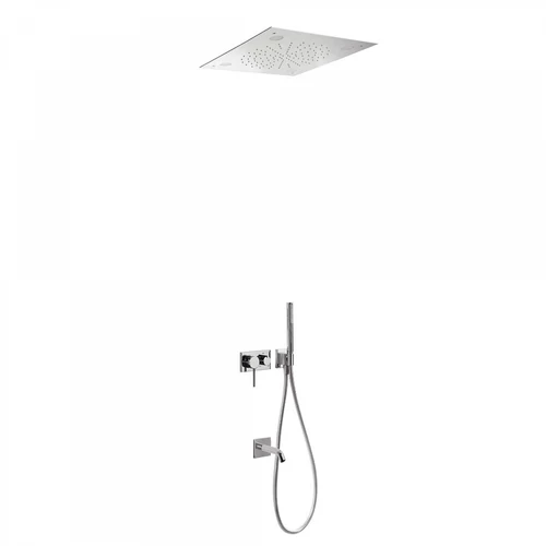 Tres 3V falba építhető egykaros 3 utas zuhanyrendszer kádkifolyóval CHROMOTHERAPY 21027306