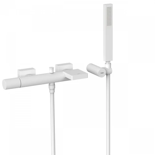 Tres Projekt-Tres egykaros falon kívüli kádcsaptelep cascade kifolyóval matt fehér 21117001BM