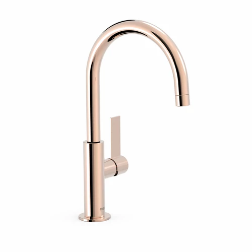 Tres Projekt-Tres egykaros íves mosdócsaptelep M méret leeresztő nélkül rózsa arany 21190501OP