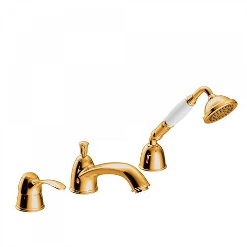 Tres-Clasic kádperembe építhető 3 lyukas kádcsaptelep arany 24214501OR