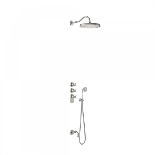 Tres-Clasic falba építhető termosztátos zuhanyszett kádkifolyóval acél 24235301AC